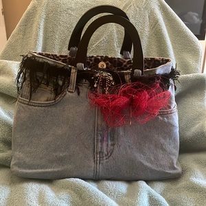 CALVIN KLEIN DENIM BLING HAND BAG